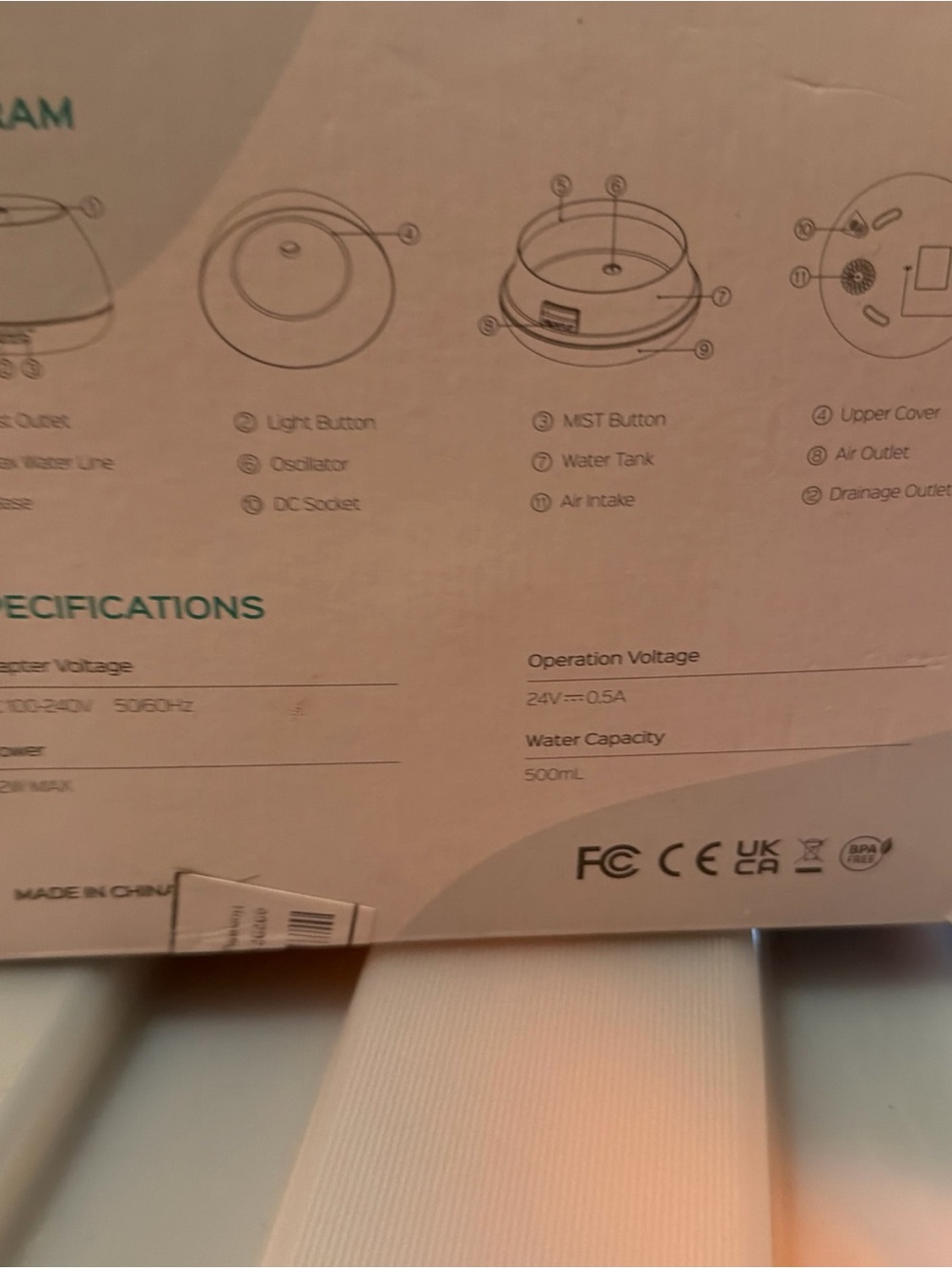500 ml Aroma Diffuser - White - Picture 2 of 5